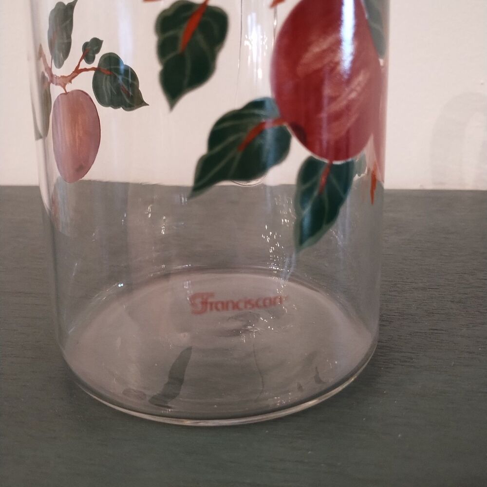 Vintage Fransciscan Apple Dinnerware Glass Juice Pitcher 8" Tall Blown Glass - Picture 5 of 9